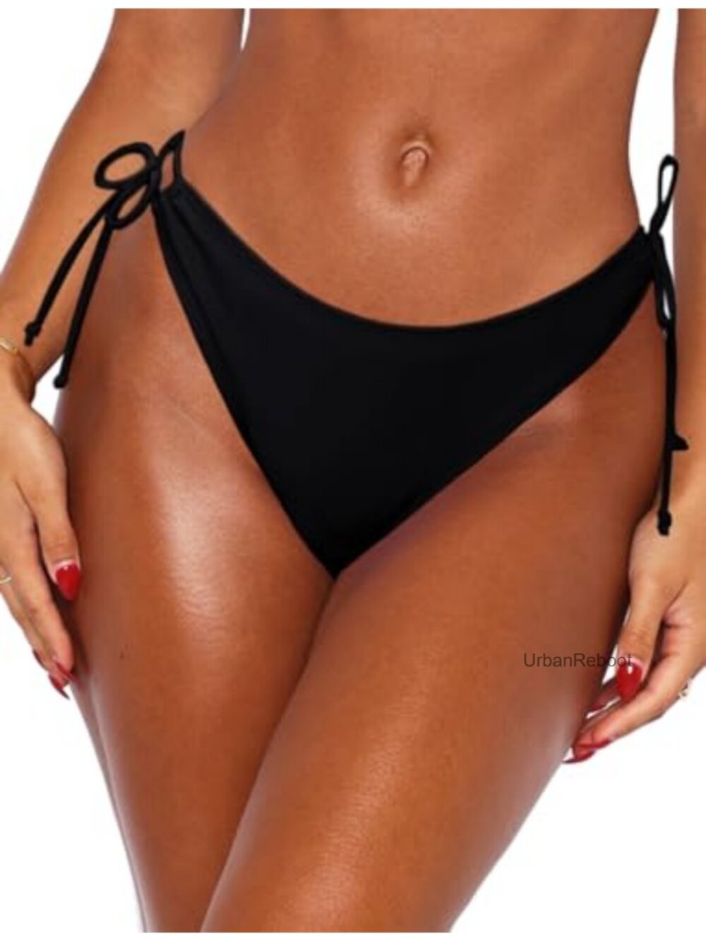 Women's Full Coverage Tie Side Bikini Bottoms High Waist Swim Bottom